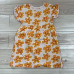 OLDNAVY花柄 Tシャツワンピース フリル オレンジ 100cm 4T 総柄のサムネイル