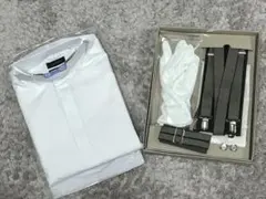 【美品・値引あり】新郎小物5点セット＋ウィングカラーシャツM