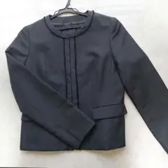 コムサイズム ノーカラージャケット 【L】 黒 シンプル 薄手 フォーマル 春秋