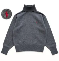 POLO Ralph Lauren ラムウール 赤ポニー タートルネックニット