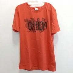 grn 前面プリント 半袖Tシャツ オレンジ Sサイズ 古着テイストのサムネイル