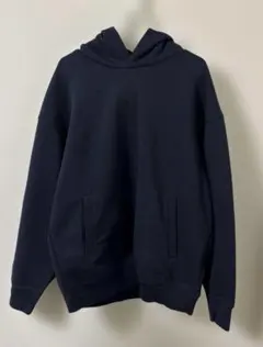 【美品】UNIQLO Cスウェットオーバーサイズプルパーカ　ネイビー　L