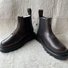GU × UNDERCOVER +X ハーフジップブーツ ダークブラウン 27