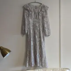 PROPORTION　花柄フリル付きロングワンピース