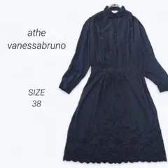 a2195▶アテ ヴァネッサブリューノ　ロングワンピース　長袖【38】ブラック