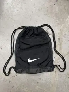 00s NIKE ナイキ　ナップサック　リュック　y2k 黒　スウォッシュ