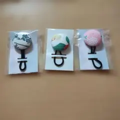 和柄 くるみボタン ヘアゴム セット