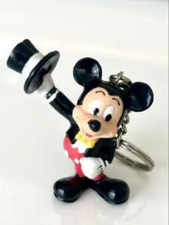 【希少・レトロ】ミッキーマウス キーホルダー シルクハット タキシード 当時物