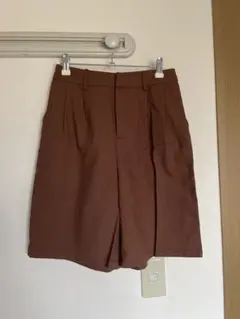 RE:EDIT コットンリネンハーフパンツ キュロット ブラウン