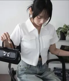 カーディガン WEGO/ポケットデザインWZIPトップス レディース