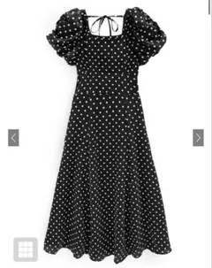 グレイル　ドット柄バルーンスリーブフレアワンピース[ru1163] Sサイズ