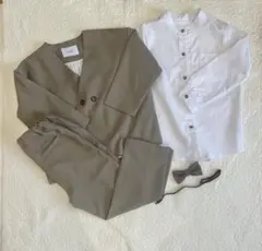 riziere リジェール　入園式　入学式　スーツ　カーキベージュ 120