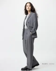 ユニクロ　タックワイドパンツ グレー Lサイズ