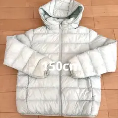 ユニクロ　ウォームパテッドウォッシャブルパーカー　150cmエメラルドグリーン