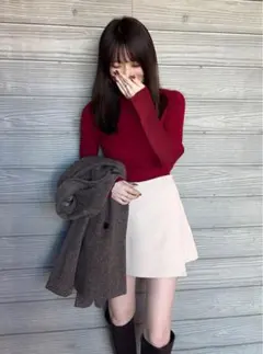 GRL 赤 タートルネック M