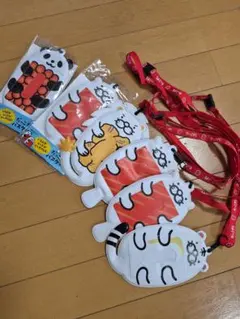 【未使用に近い】☆スシロー　だっこずし パスケース 6個セット☆のサムネイル