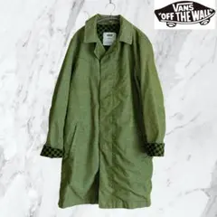 VANS OFF THE WALL ロングコート チェッカー柄 グリーン