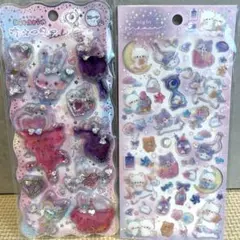 新品　クーリア　キラリンウォーターシール　うさぎ　グリッターステッカー　ねこ