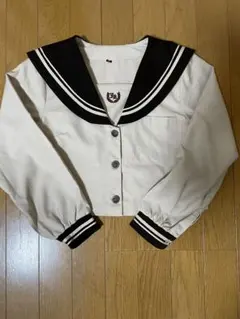 コスプレ　セーラー襟 クロップド制服 長袖　ベージュ/茶色