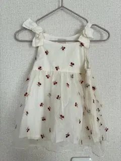 さくらんぼ刺繍 チュール ワンピース 80cm