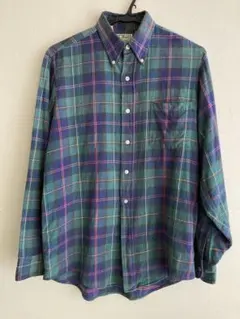 90's L.L.Bean　ネルシャツ　Sサイズ　グリーン　チェック　USA