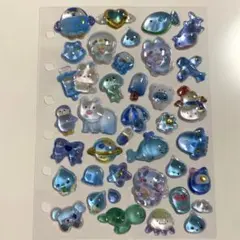 立体シール　おすそ分け　ブルー　シール帳　平成女児　匿名配送