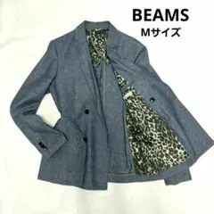BEAMS ビームス　テーラードジャケット　ダブル　裏レオパードのサムネイル