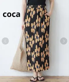 coca レトロフラワープリーツスカート