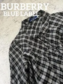 BURBERRY BLUE LABEL チェック柄フレアブラウス