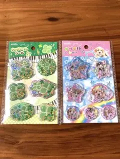 【新品】amifa カプセルシール　平成レトロ　犬　クローバー　セリア