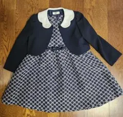 お値下げ美品 フォーマル 入学 卒園 ネイビー花柄ドレス