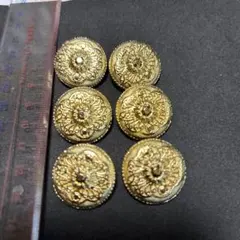 0504 16 ゴールド装飾ボタン6個セット 約2.3cm