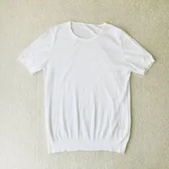 JOHN SMEDLEY（ジョンスメドレー）　半袖ニット　ホワイトのサムネイル