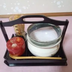 茶道 お点前セット 抹茶碗 棗 茶筅 茶杓 木製レア収納箱付き - メルカリ