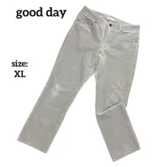 グッデイ コーデュロイパンツ ストレッチ テーパード カジュアル XL グレー