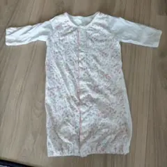 ロンパース・カバーオール ホワイト/ピンク花柄