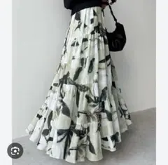 COCODEAL フレア花柄ロングスカート