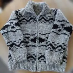 カウチン ジッパー付きカーディガン