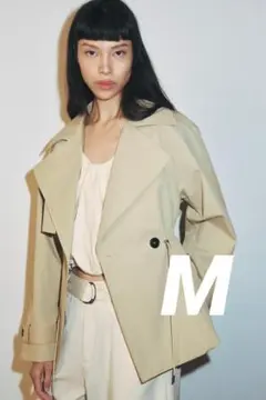 【完売】ZARA ショート丈ショートスリーブトレンチコート　ゴールデンブラウンM 完売】ZARA ショート丈ショートスリーブトレンチコート ゴールデン