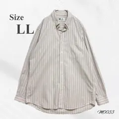 STUART KENT ストライプシャツ LL コットン 長袖