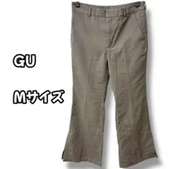 N0864　フレアパンツ　センタープレス　スリット　ベージュ　Mサイズ