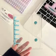 シール帳 ブルー A7 バインダー1個＋トリフィル10枚セット　透明 クリア