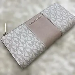 MICHAEL KORS マイケルコース　L字ジップ長財布　ベージュ、ピンク