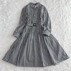 ブルーレーベルクレストブリッジ Aラインシャツワンピース ベルト チェック