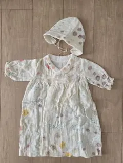 ナオミイトウ多色花柄ベビードレスと帽子セット