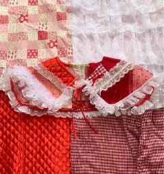 購入したハンドメイド つけ襟 赤 アイドル 推し活