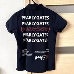 新品☆25,300円 パーリーゲイツ 黒ポロシャツ 赤＆ブロンズロゴ 1
