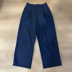 ユニクロ　タックワイドパンツ　ネイビー　M UNIQLO