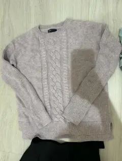 女の子150 160 ギャップkids ケーブル編み薄ピンクニットセーター