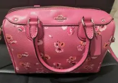 COACH コーチ 2WAY バッグ 花柄　ピンク